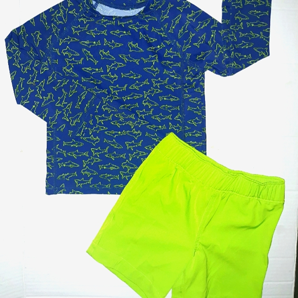 NEW- Boys 2pc Rashguard / Swimming trunks/Shorts